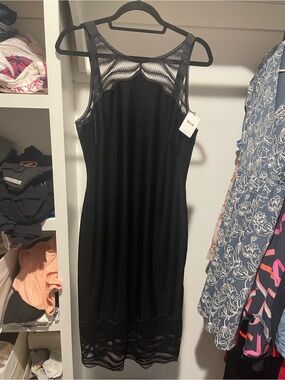 Wolford Black Lace-Trim Slip Dress NWT
